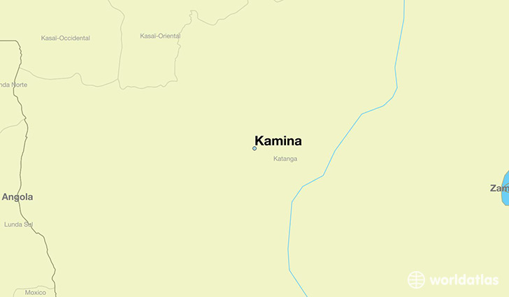 map showing the location of Kamina