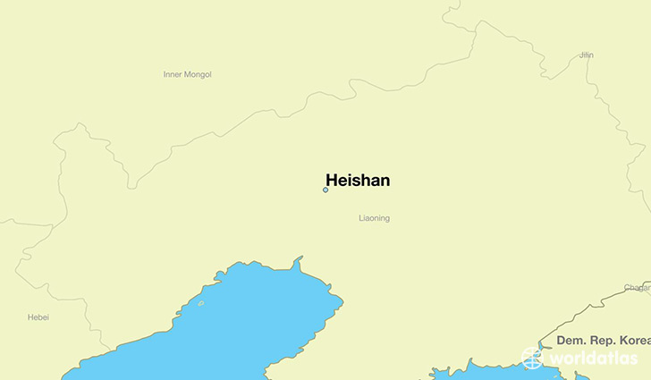 map showing the location of Heishan
