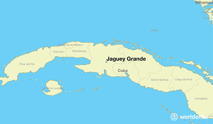 map showing the location of Jaguey Grande