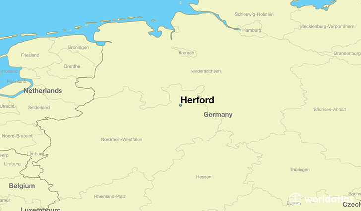 map showing the location of Herford