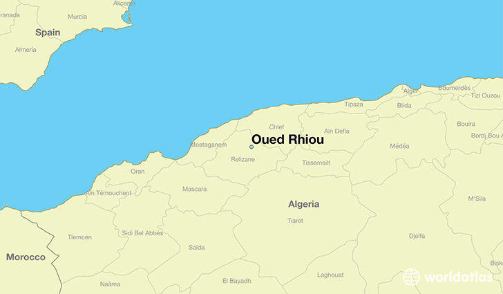 map showing the location of Oued Rhiou