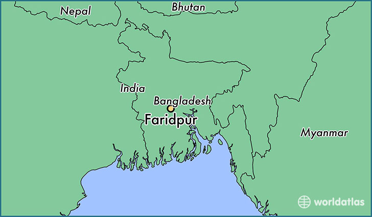 map showing the location of Faridpur