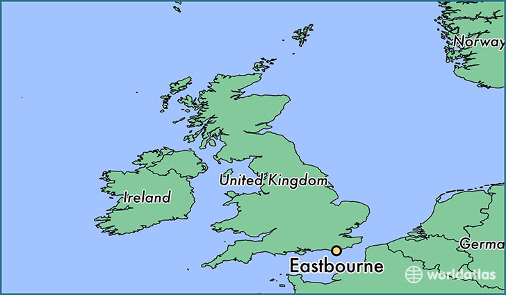 map showing the location of Eastbourne