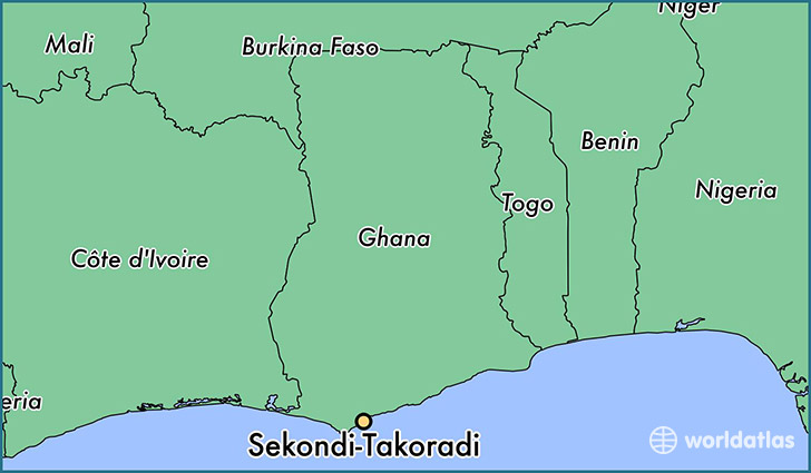 map showing the location of Sekondi-Takoradi