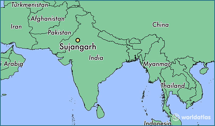 map showing the location of Sujangarh