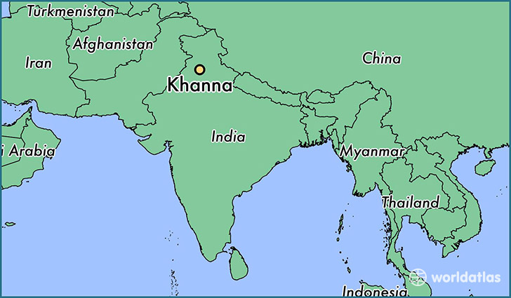 map showing the location of Khanna