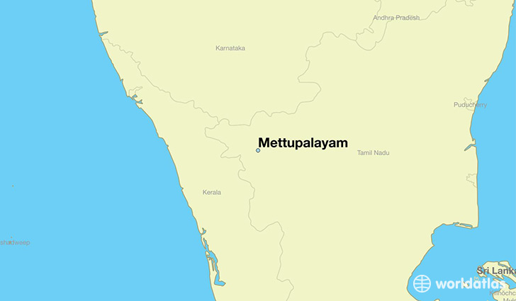 map showing the location of Mettupalayam