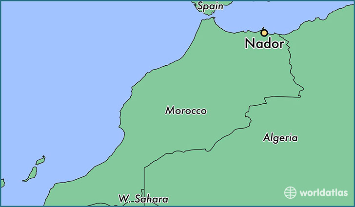 map showing the location of Nador