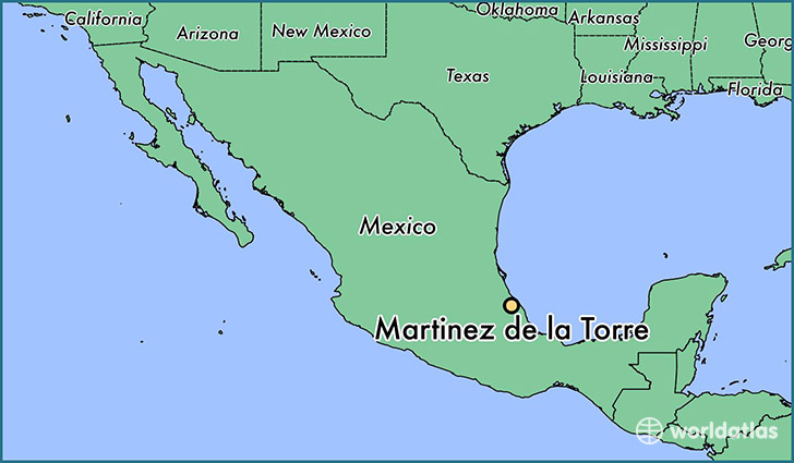 map showing the location of Martinez de la Torre