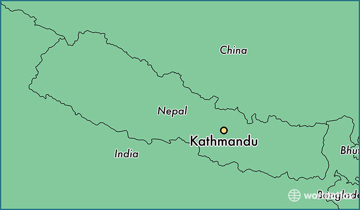 map showing the location of Kathmandu