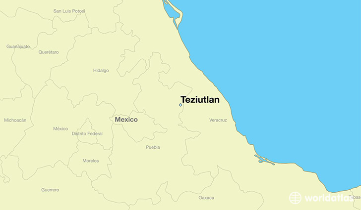 map showing the location of Teziutlan