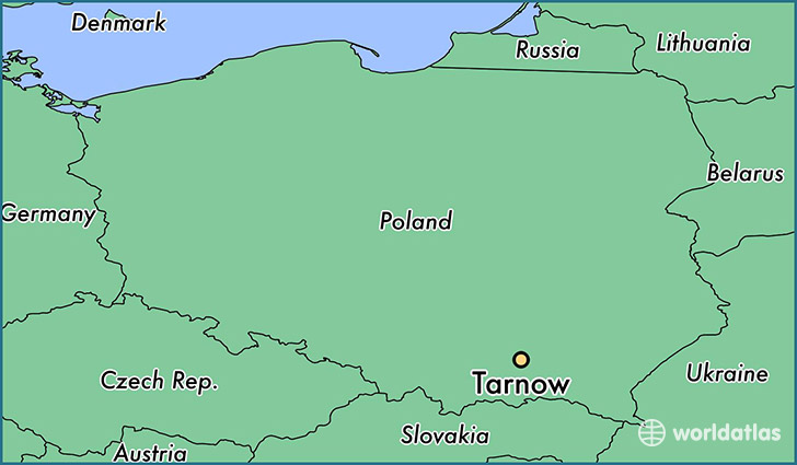 map showing the location of Tarnow