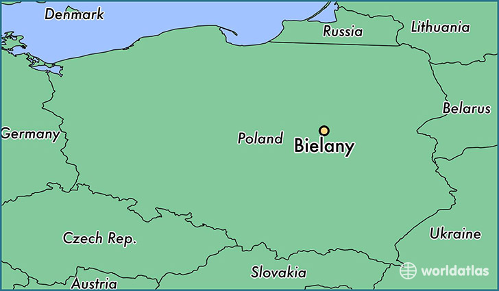 map showing the location of Bielany