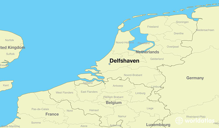 map showing the location of Delfshaven