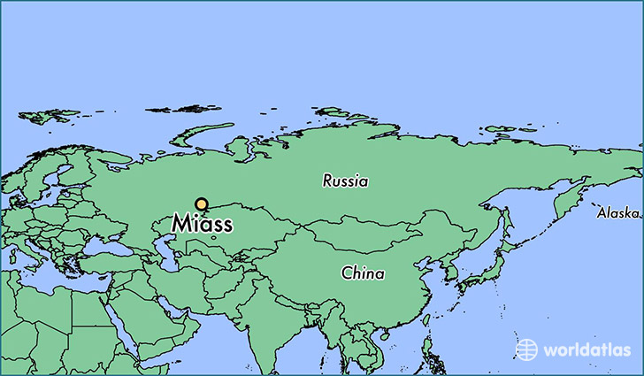 map showing the location of Miass