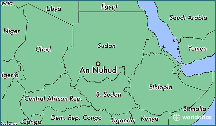 map showing the location of An Nuhud