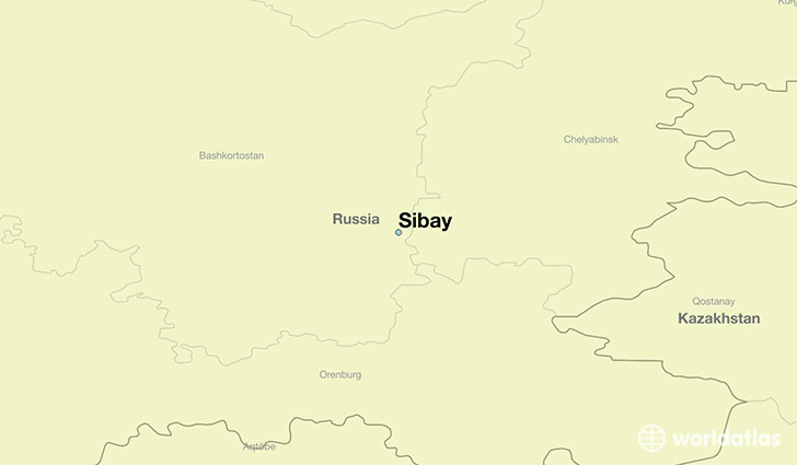map showing the location of Sibay