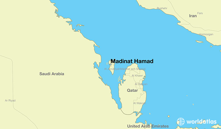 map showing the location of Madinat Hamad