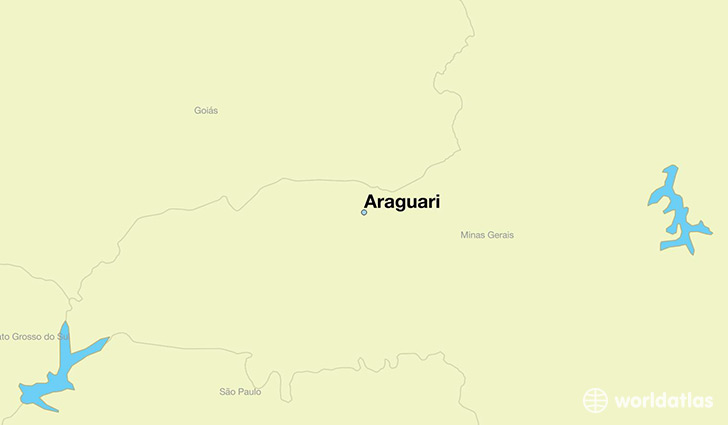 map showing the location of Araguari