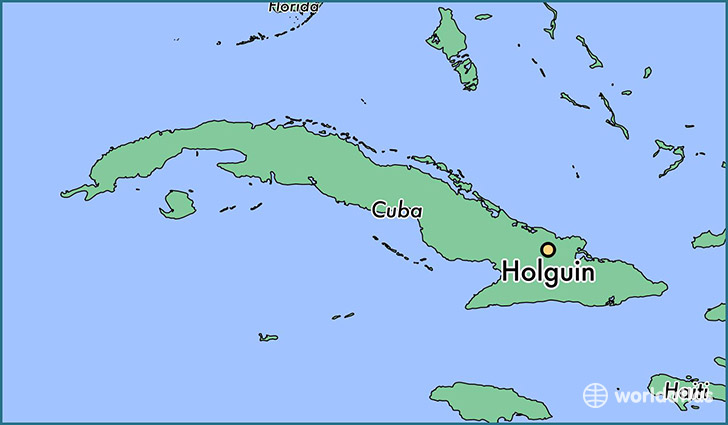 map showing the location of Holguin