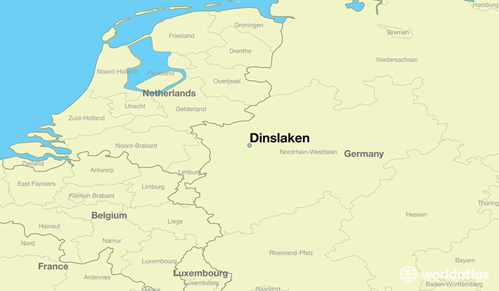 map showing the location of Dinslaken
