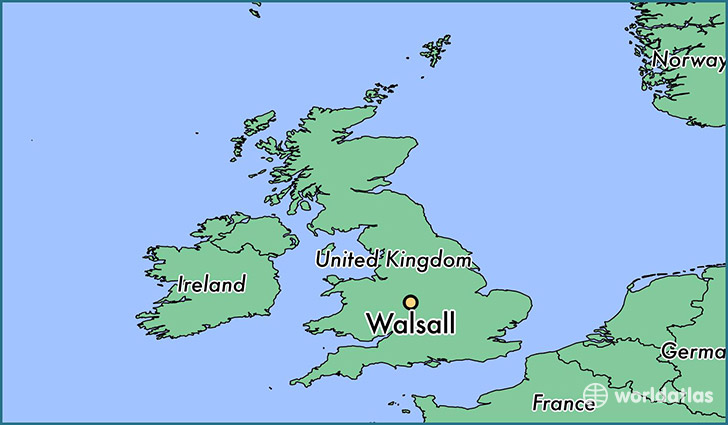map showing the location of Walsall