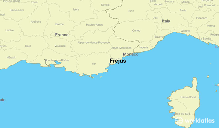 map showing the location of Frejus