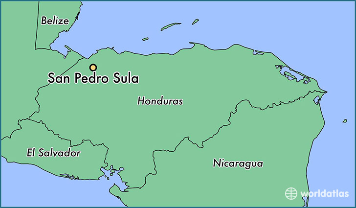map showing the location of San Pedro Sula