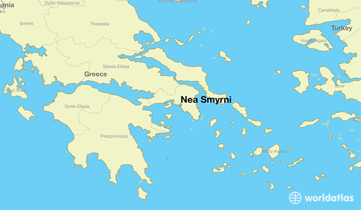 map showing the location of Nea Smyrni