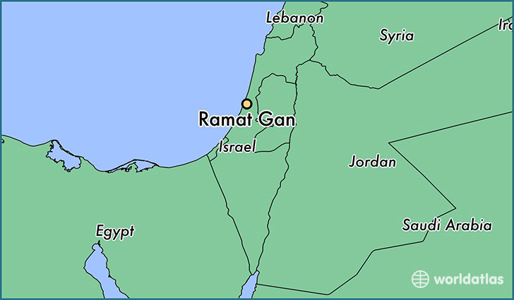 map showing the location of Ramat Gan