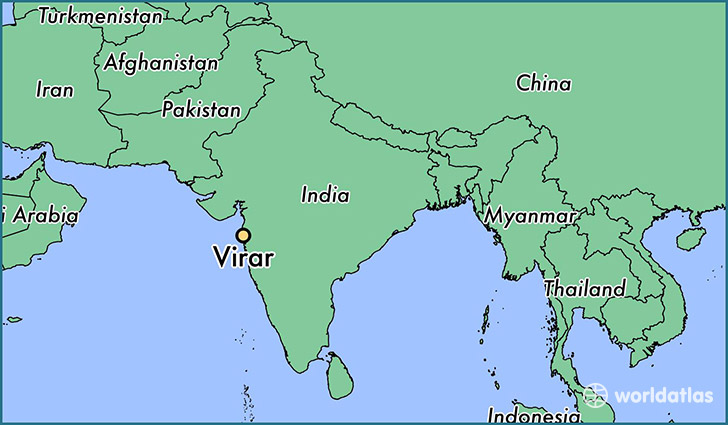 map showing the location of Virar