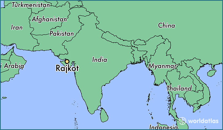 map showing the location of Rajkot