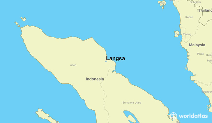 map showing the location of Langsa