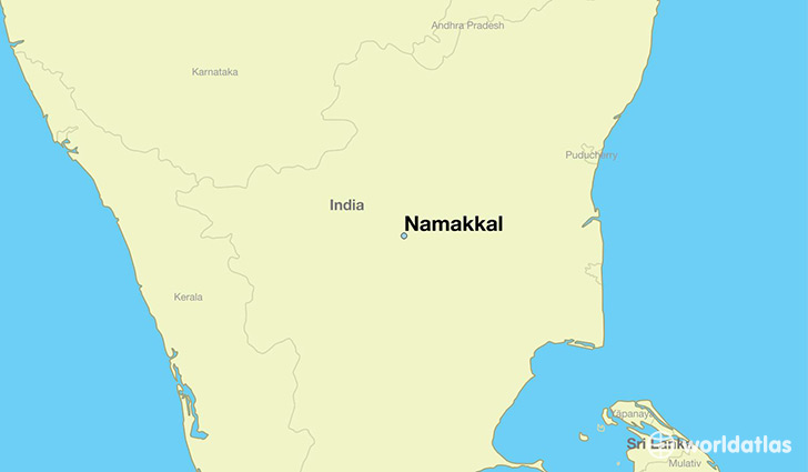 map showing the location of Namakkal