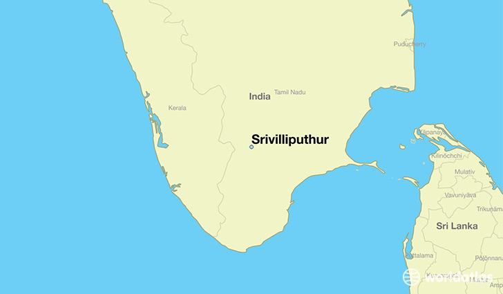 map showing the location of Srivilliputhur