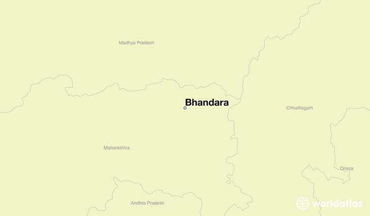 map showing the location of Bhandara
