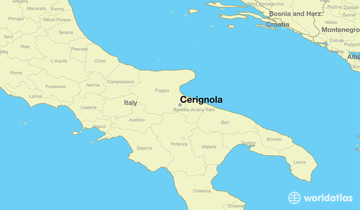 map showing the location of Cerignola