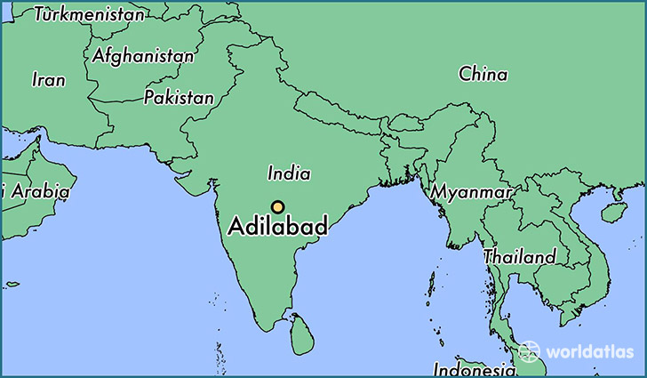 map showing the location of Adilabad