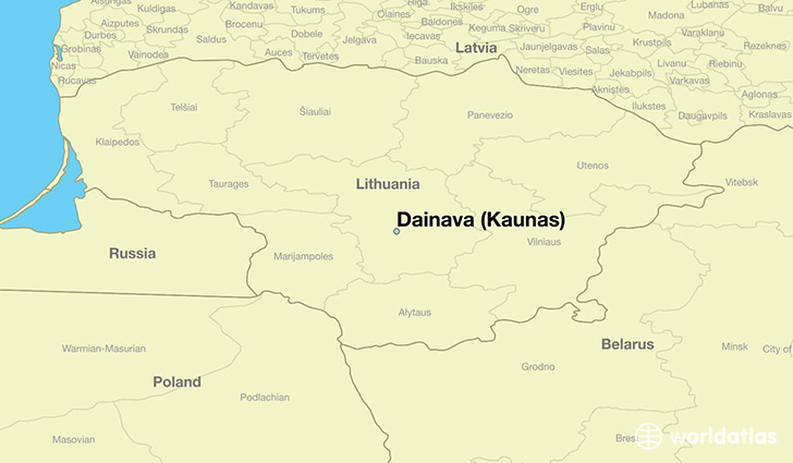 map showing the location of Dainava (Kaunas)
