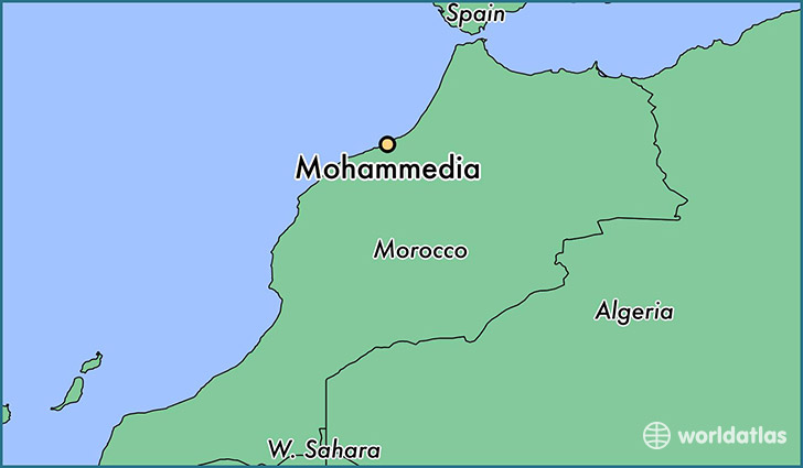 map showing the location of Mohammedia
