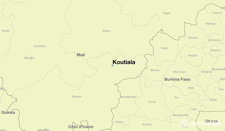 map showing the location of Koutiala