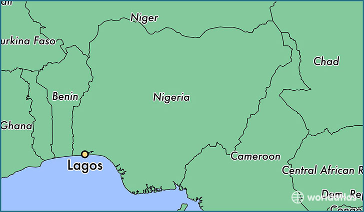 map showing the location of Lagos