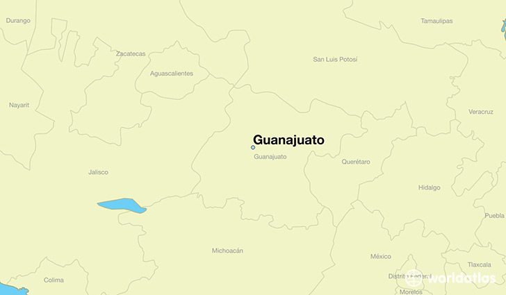 map showing the location of Guanajuato