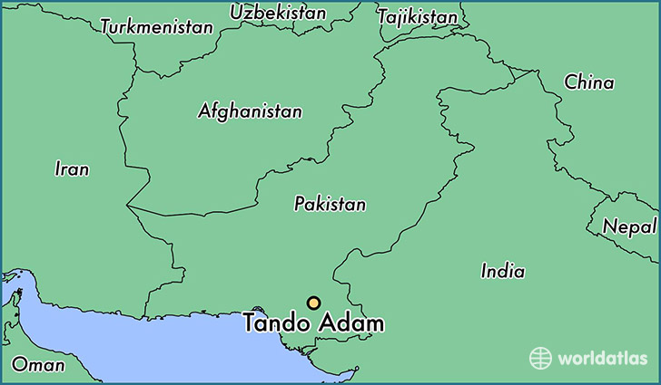 map showing the location of Tando Adam