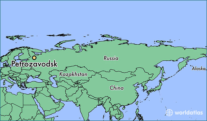 map showing the location of Petrozavodsk