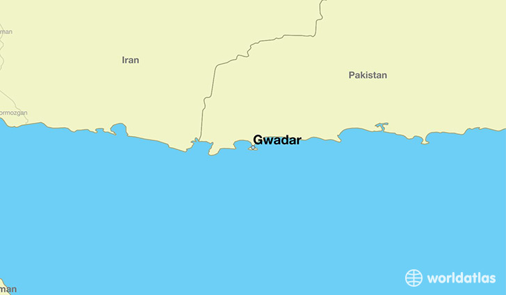 map showing the location of Gwadar