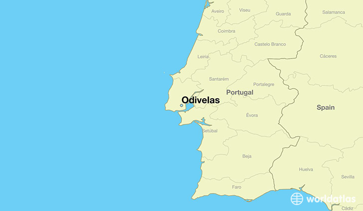 map showing the location of Odivelas