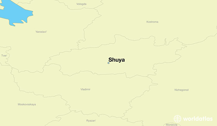 map showing the location of Shuya