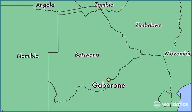 map showing the location of Gaborone