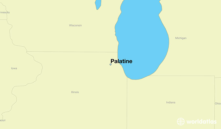map showing the location of Palatine